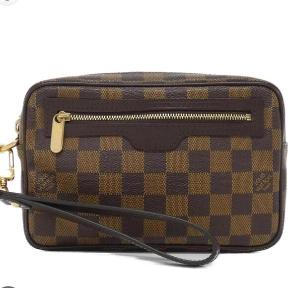 Louis Vuitton Leather Wristlet Bag 499-052925
